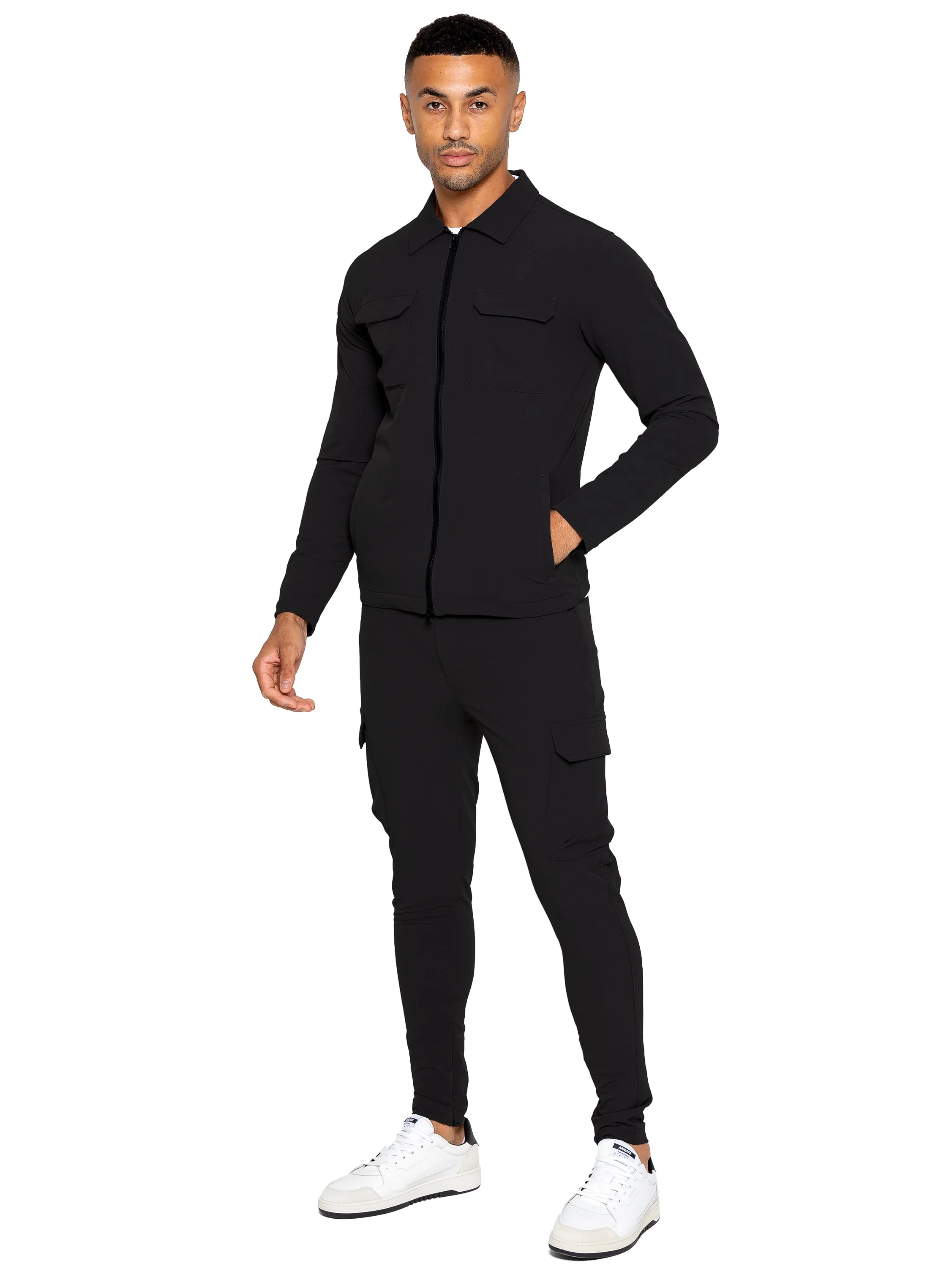 Enzo | Mens Cargo Shacket Tracksuit Set - Image 13