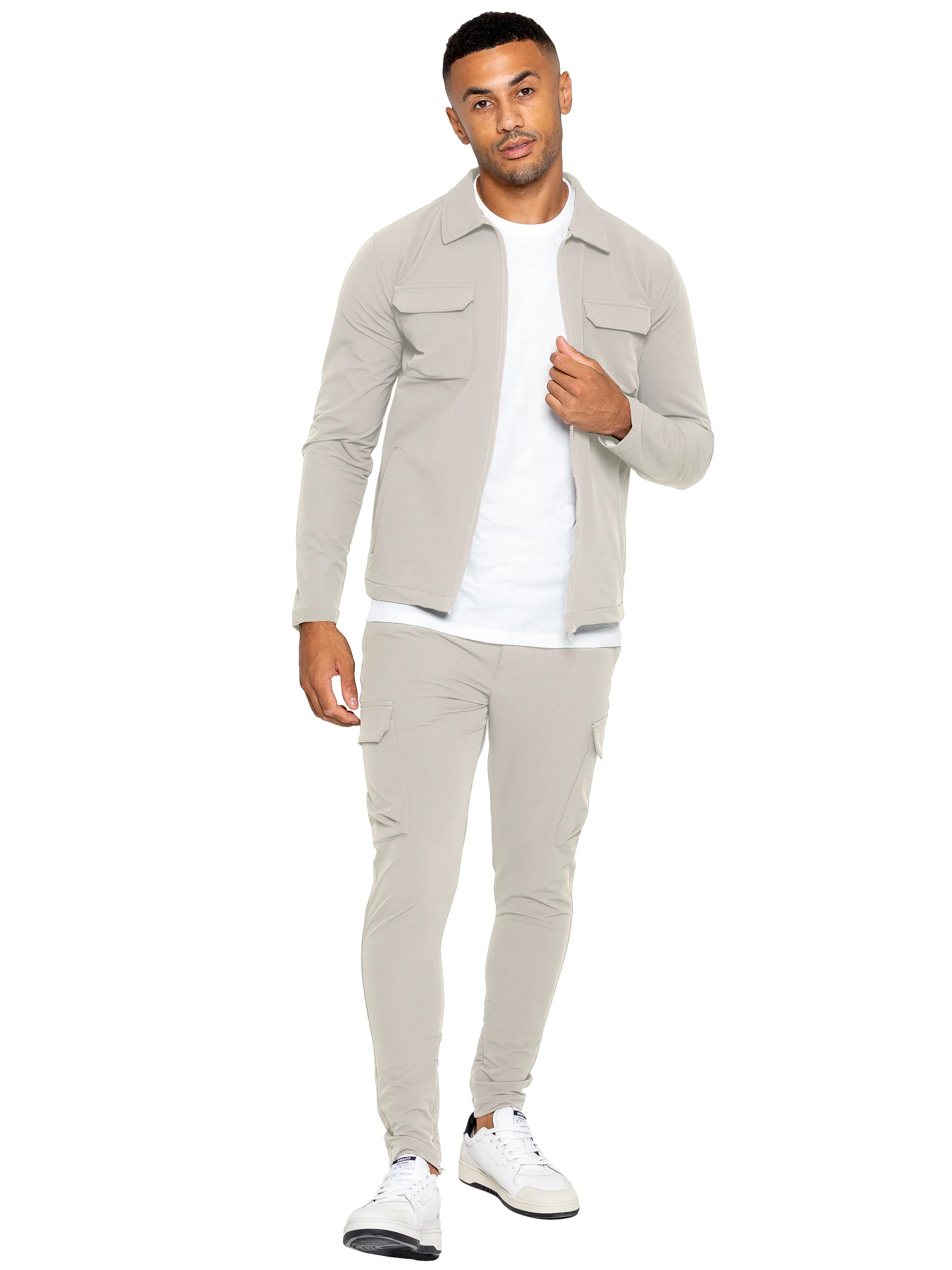 Enzo | Mens Cargo Shacket Tracksuit Set - Image 23