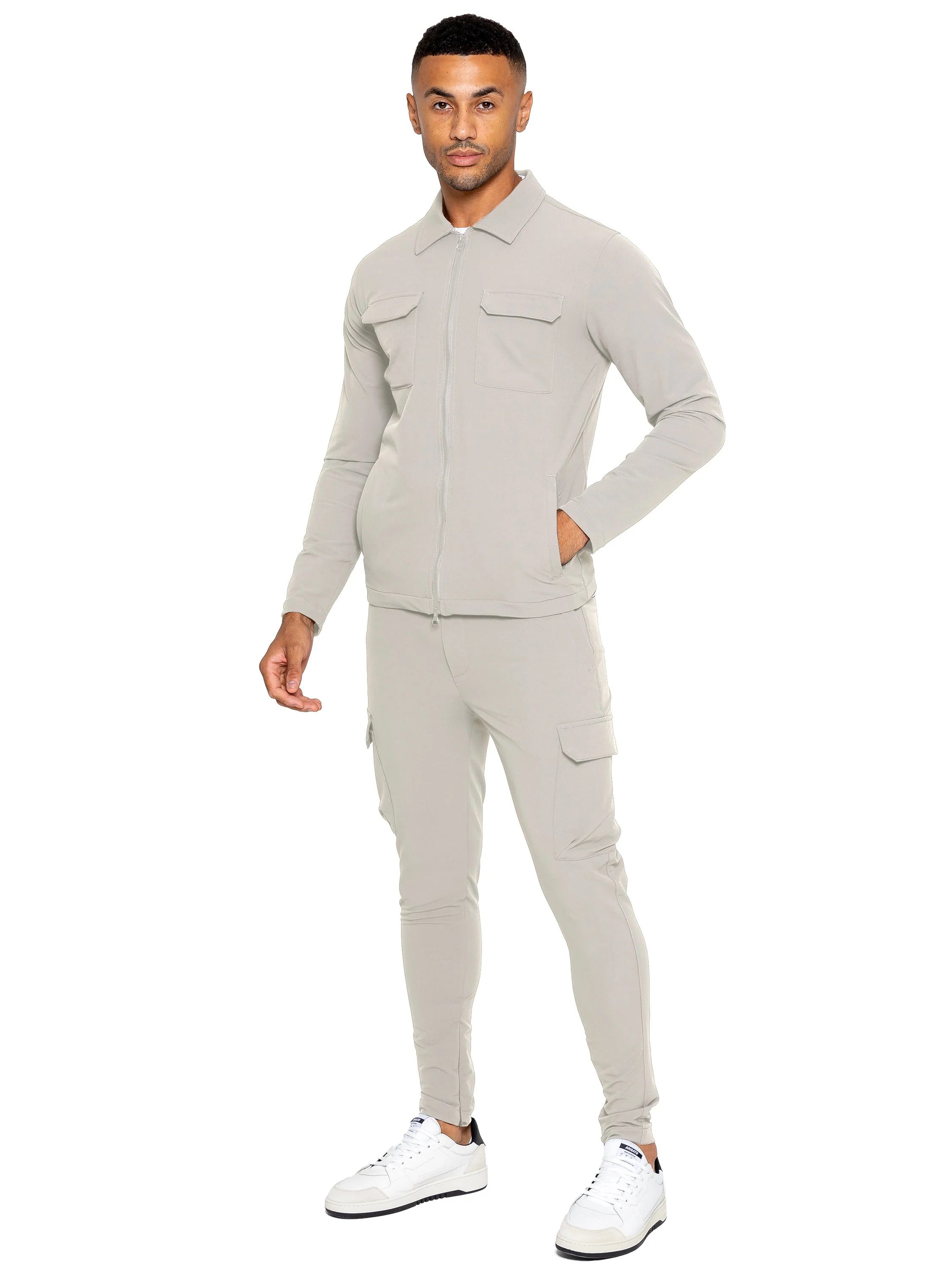 Enzo | Mens Cargo Shacket Tracksuit Set - Image 24