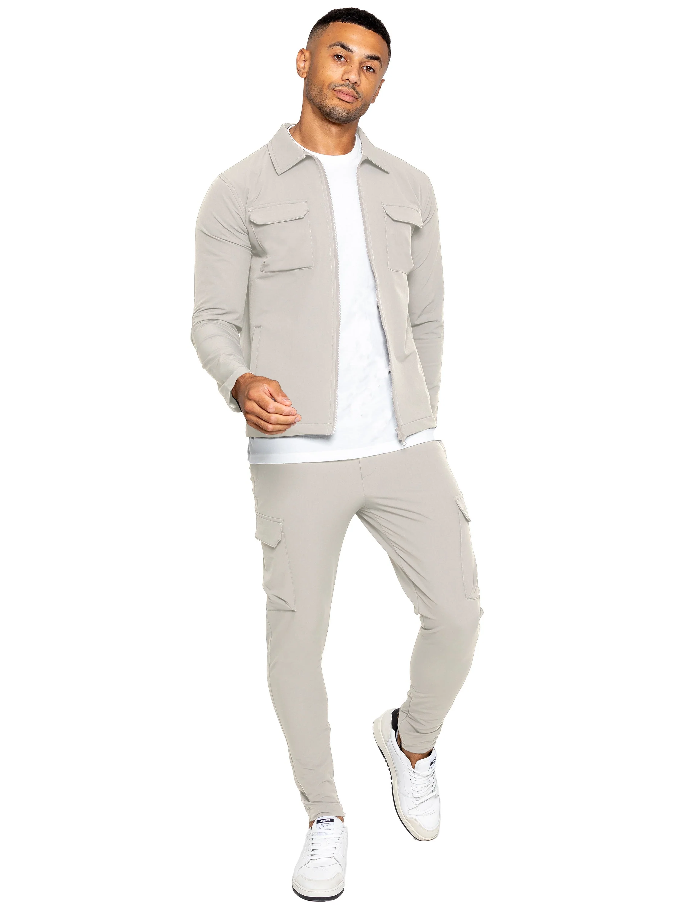 Enzo | Mens Cargo Shacket Tracksuit Set - Image 32
