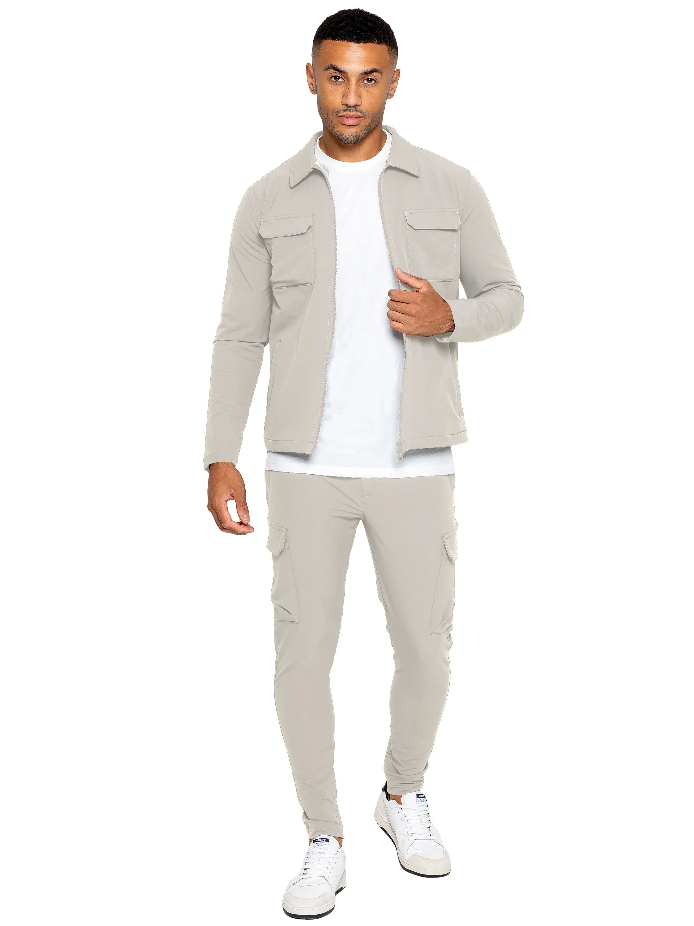 Enzo | Mens Cargo Shacket Tracksuit Set - Image 33