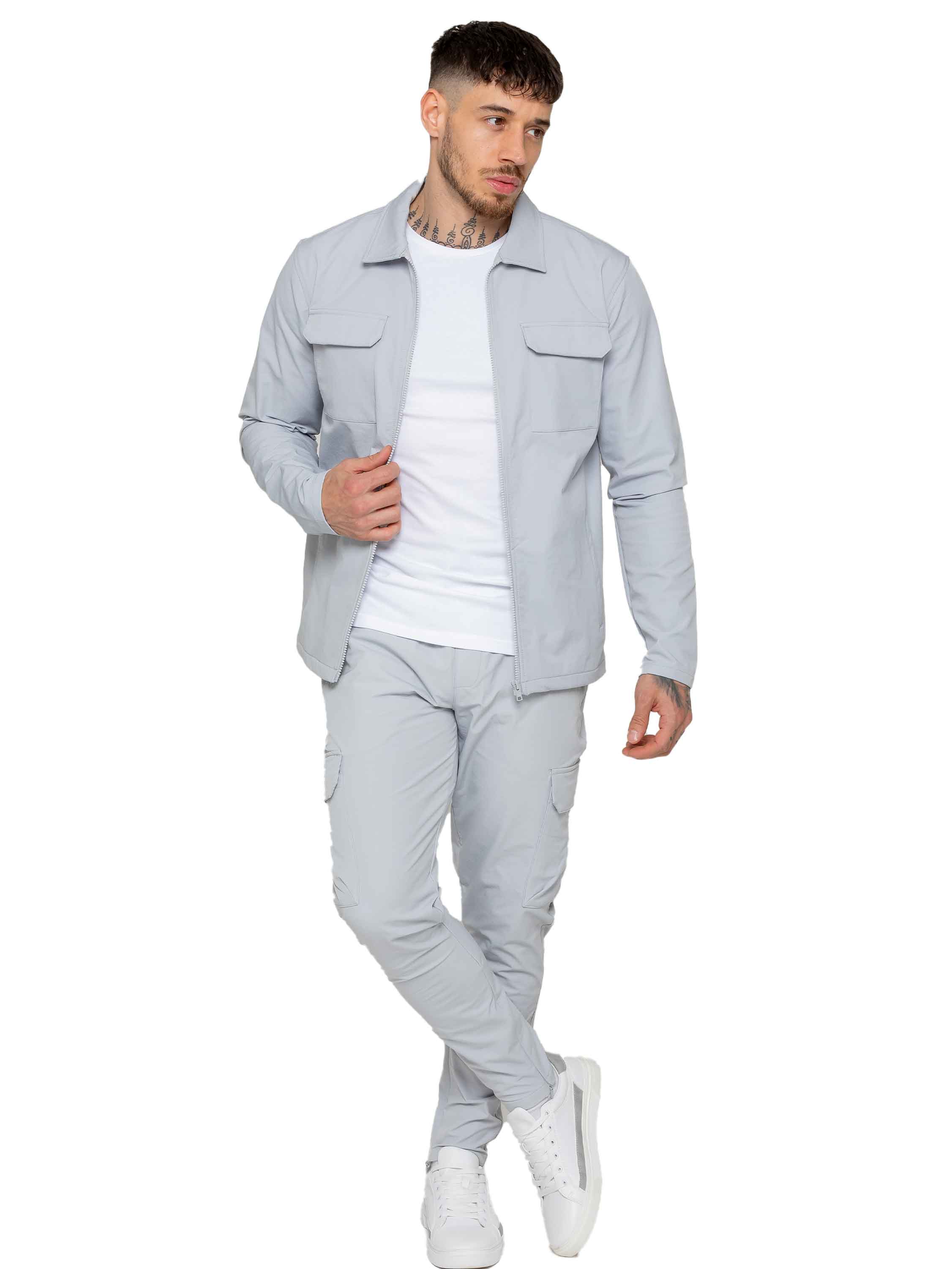 Enzo | Mens Cargo Shacket Tracksuit Set - Image 10