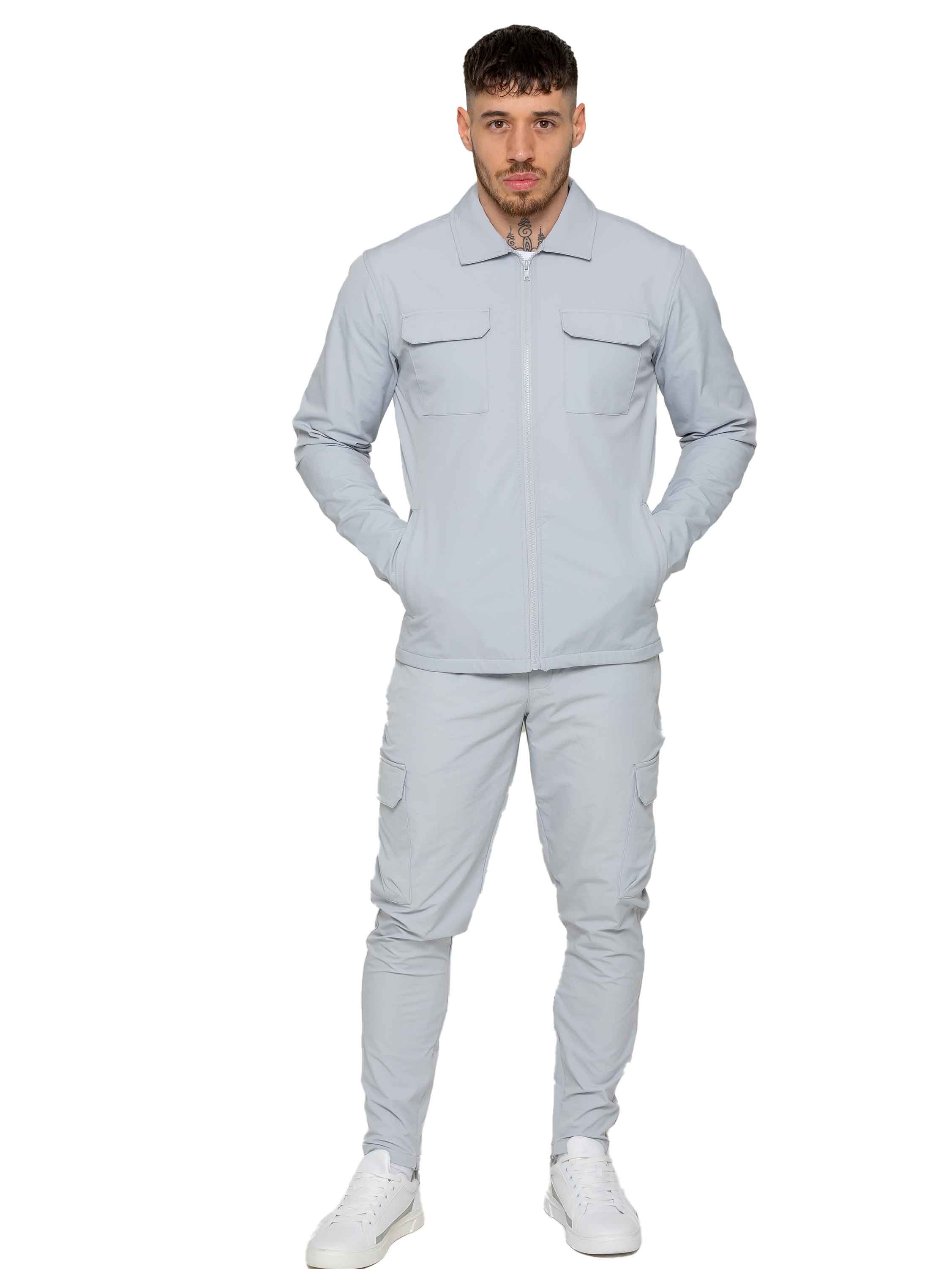 Enzo | Mens Cargo Shacket Tracksuit Set - Image 12