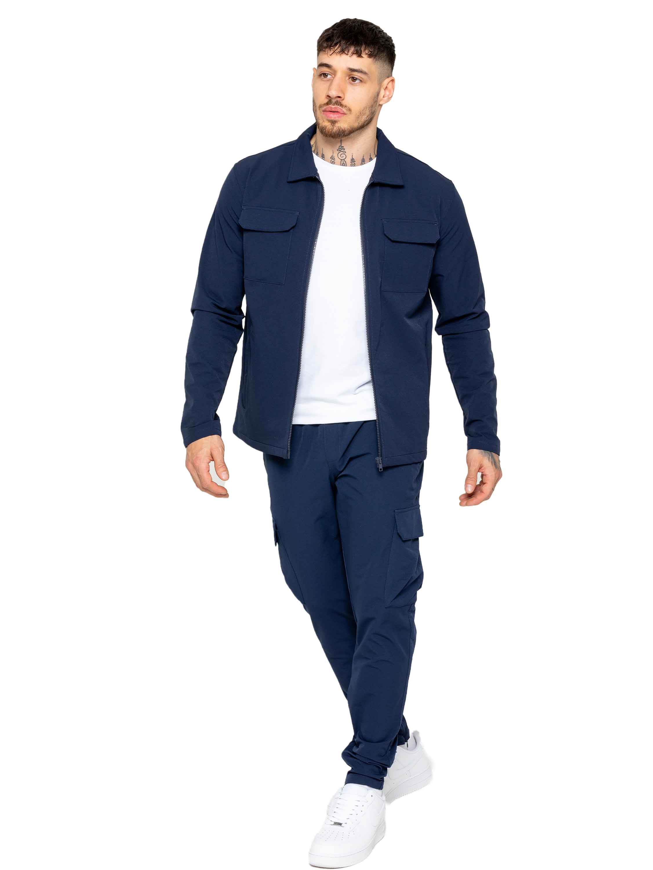 Enzo | Mens Cargo Shacket Tracksuit Set - Image 3