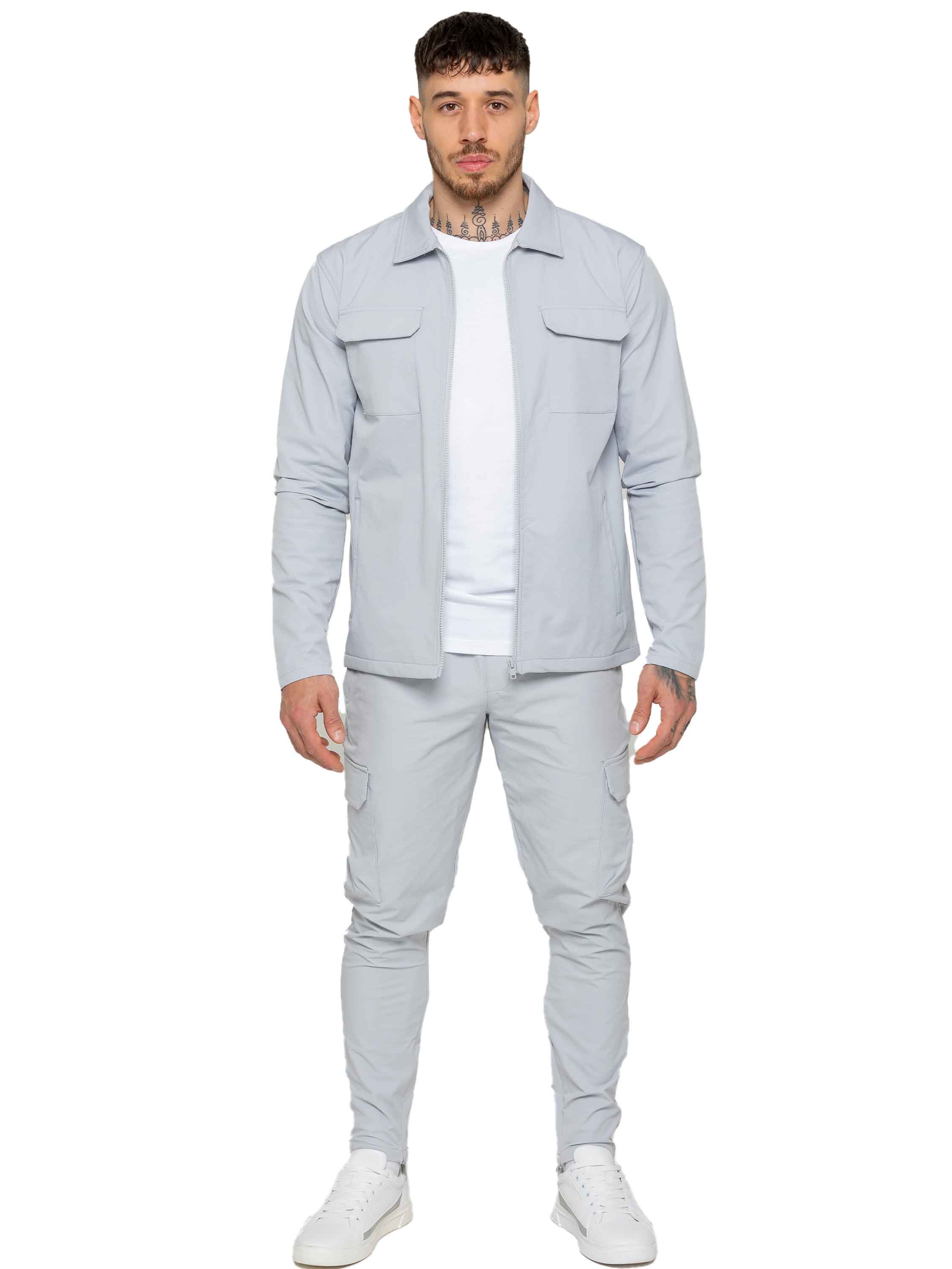 Enzo | Mens Cargo Shacket Tracksuit Set - Image 8