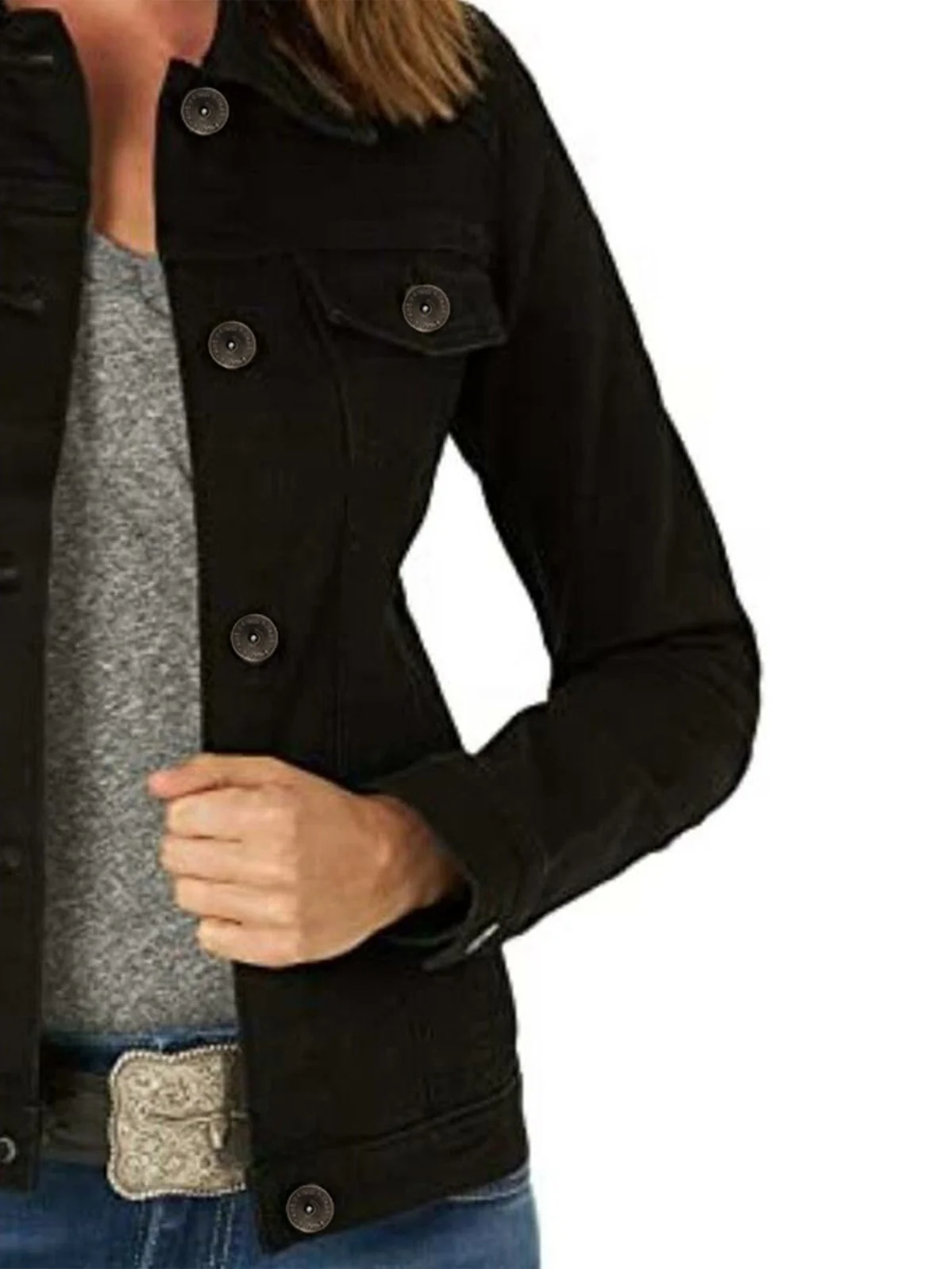 Enzo | Womens Classic Denim Jacket - Image 3