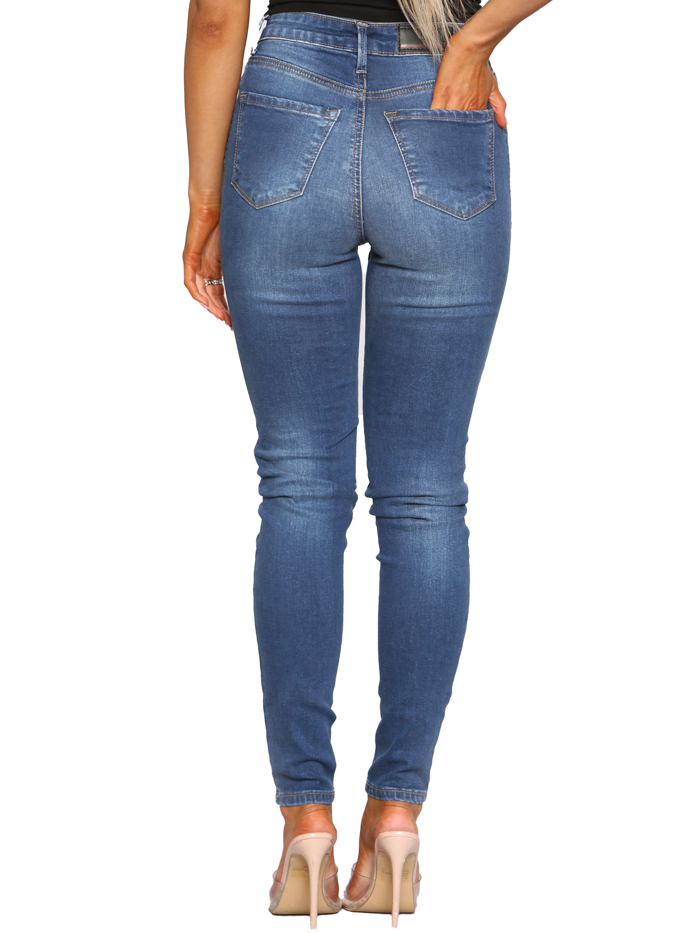 Enzo | Womens Skinny Stretch Denim Jeans - Image 14