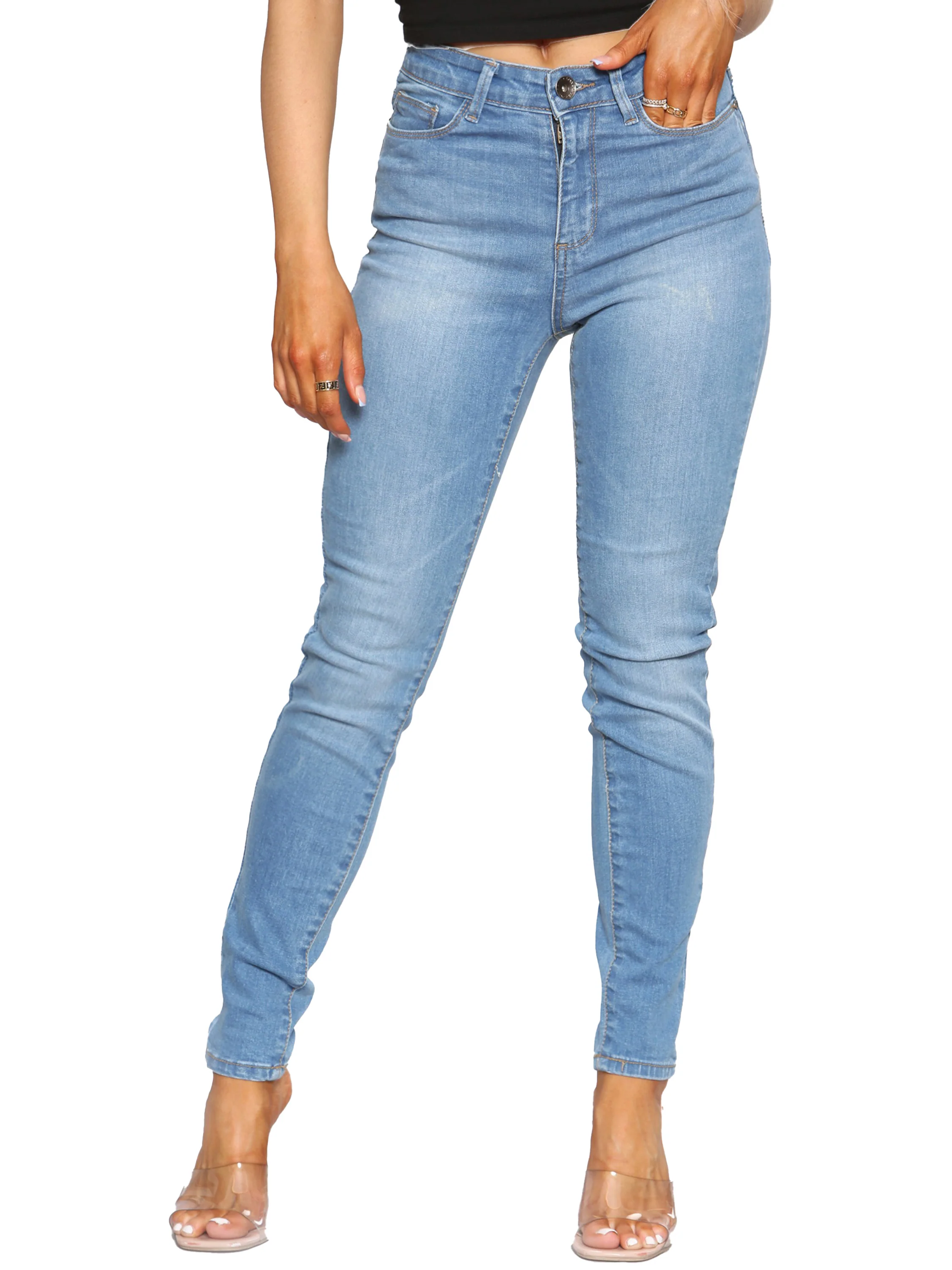Enzo | Womens Skinny Stretch Denim Jeans - Image 9