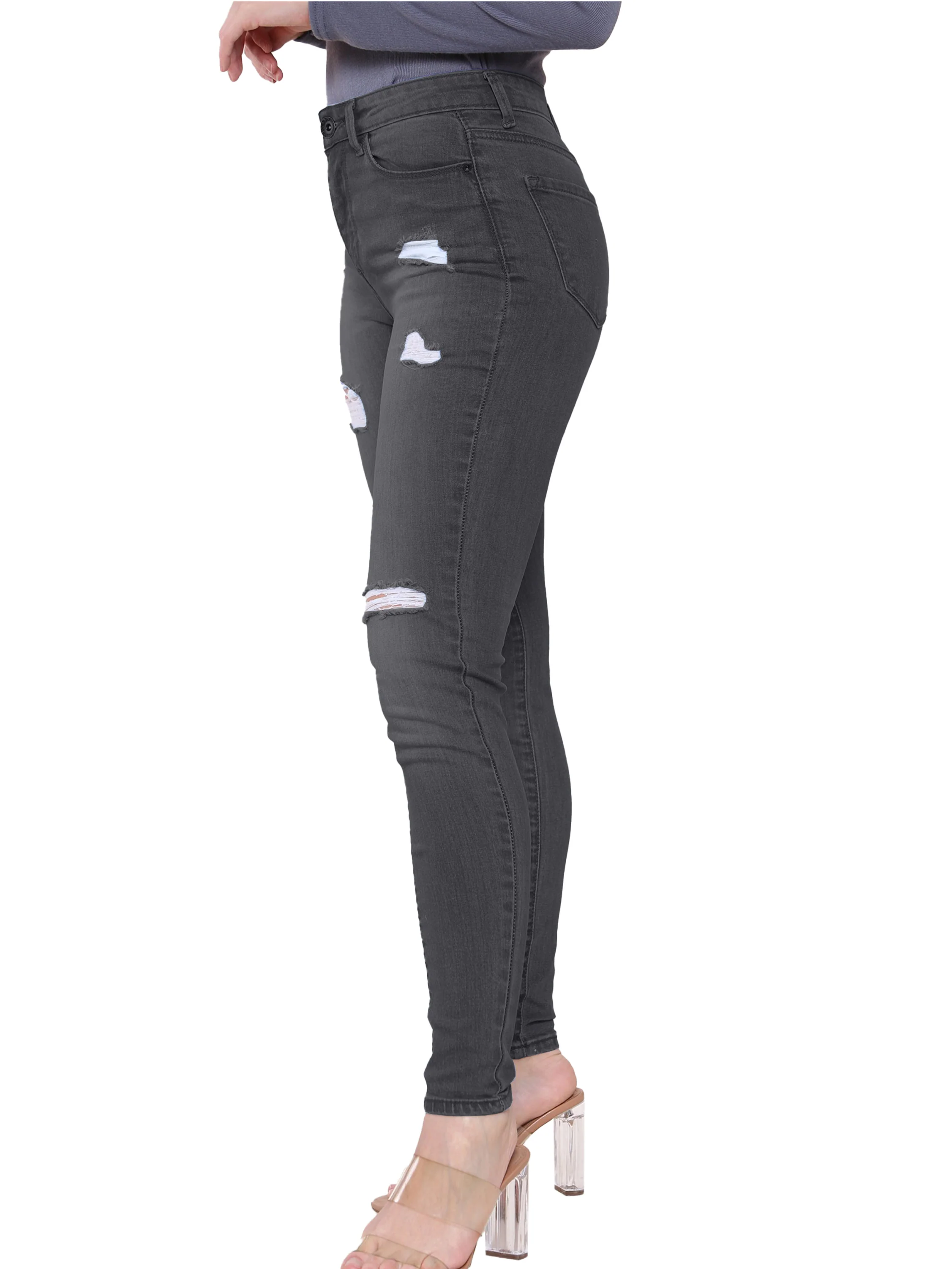 Enzo Designer | Womens Skinny Stretch Ripped Denim Jeans - Image 35